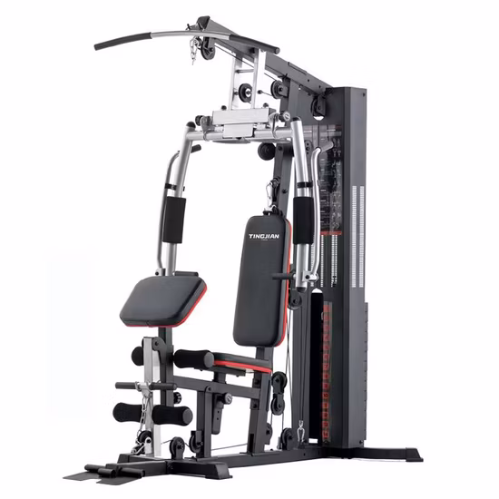 Máquina de pila de pesas de gimnasio en casa de acero multifunción